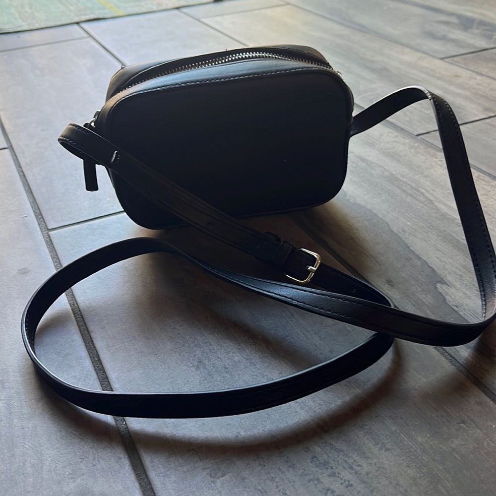 Black camera style purse